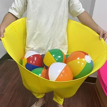 Granny Pants Toss Game Set, Granny Pant Outdoor Game with 4 Bouncy Balls Air Pump Funny Giant Stretchy GrannyPants Gift Toy Gift For All (B)