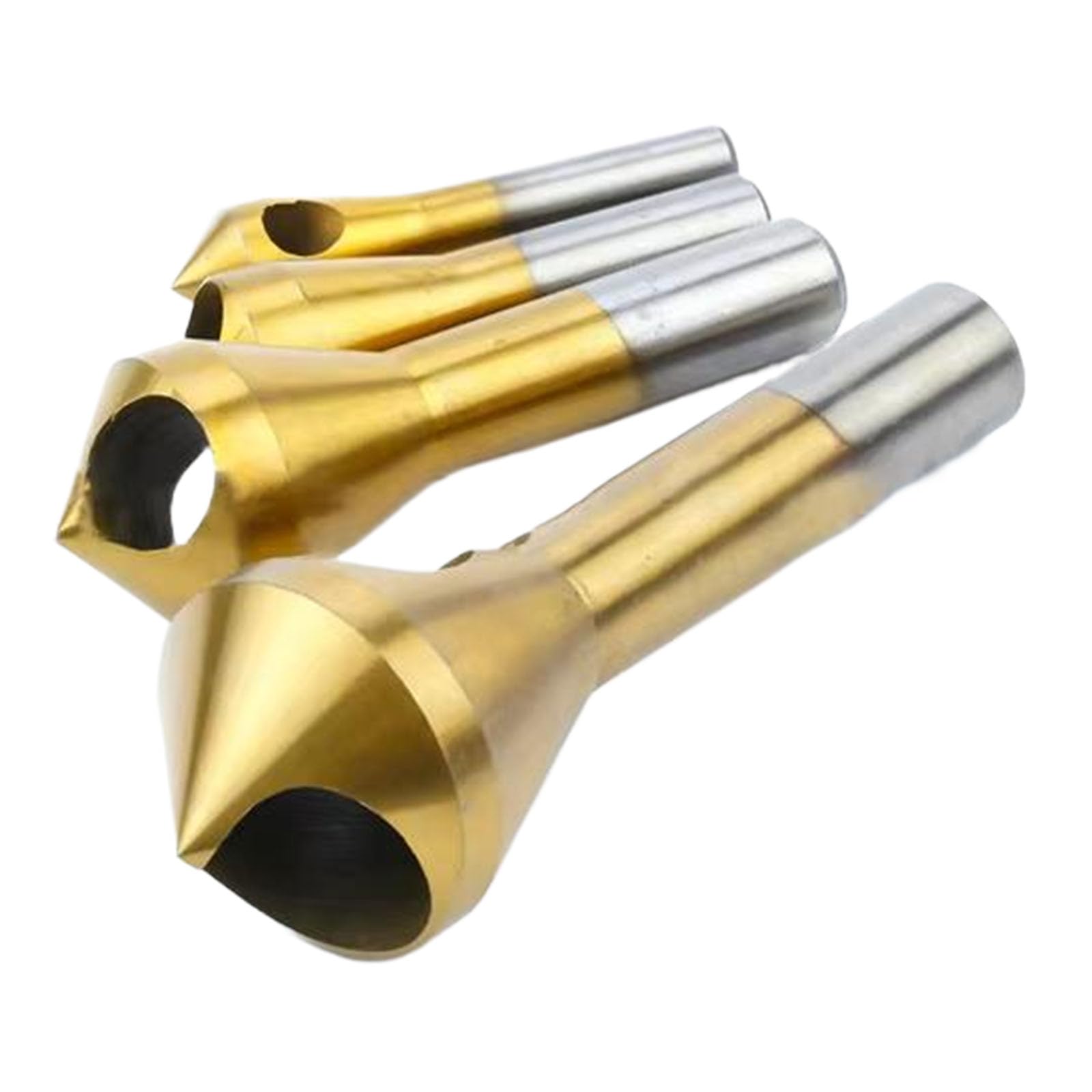Coated Countersink Drill Bit Set 4pcs for Chamfering in Steel Aluminum and Taper Hole Deburring Tool Countersink Drill Bit Set