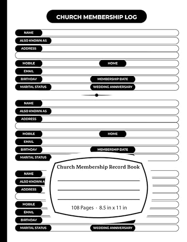 Church Membership Record Book Strengthen Your Church Relationships
