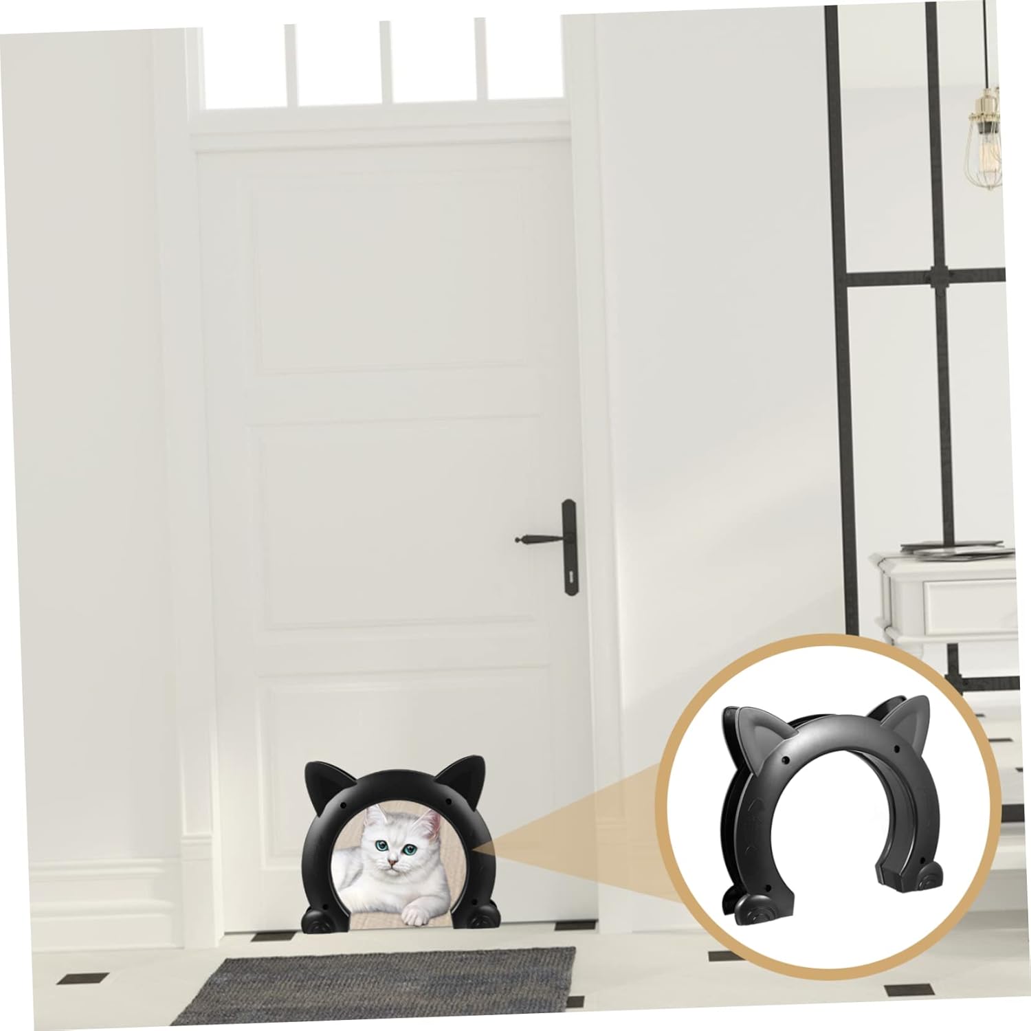 Mikikit Cat Interior Door for Easy Pet Access Safe and Lightweight Cat Portal Pet Pass Door for Indoor Use Installation