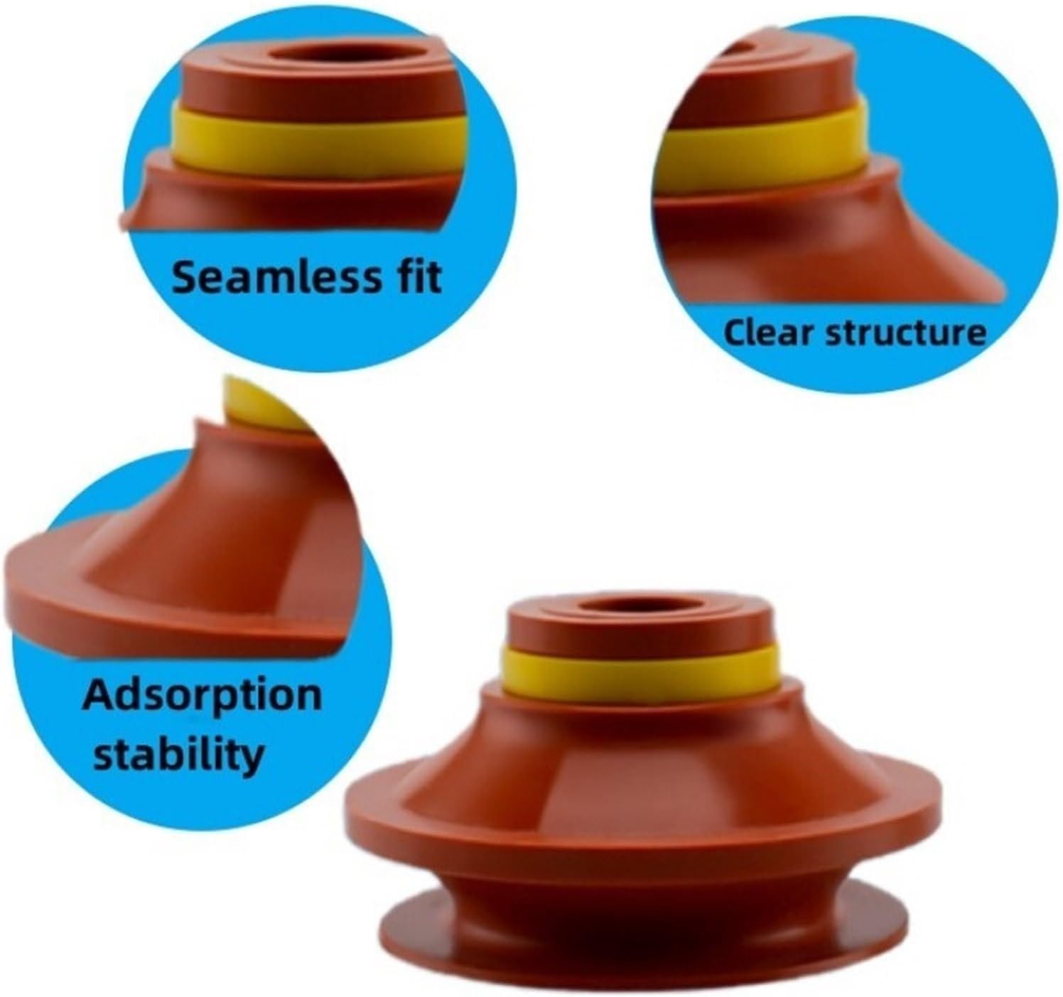 Robot Vacuum Corrugated Silicone Sucker VB5 VB8 VB10 VB15 VB20 VB30 VB50