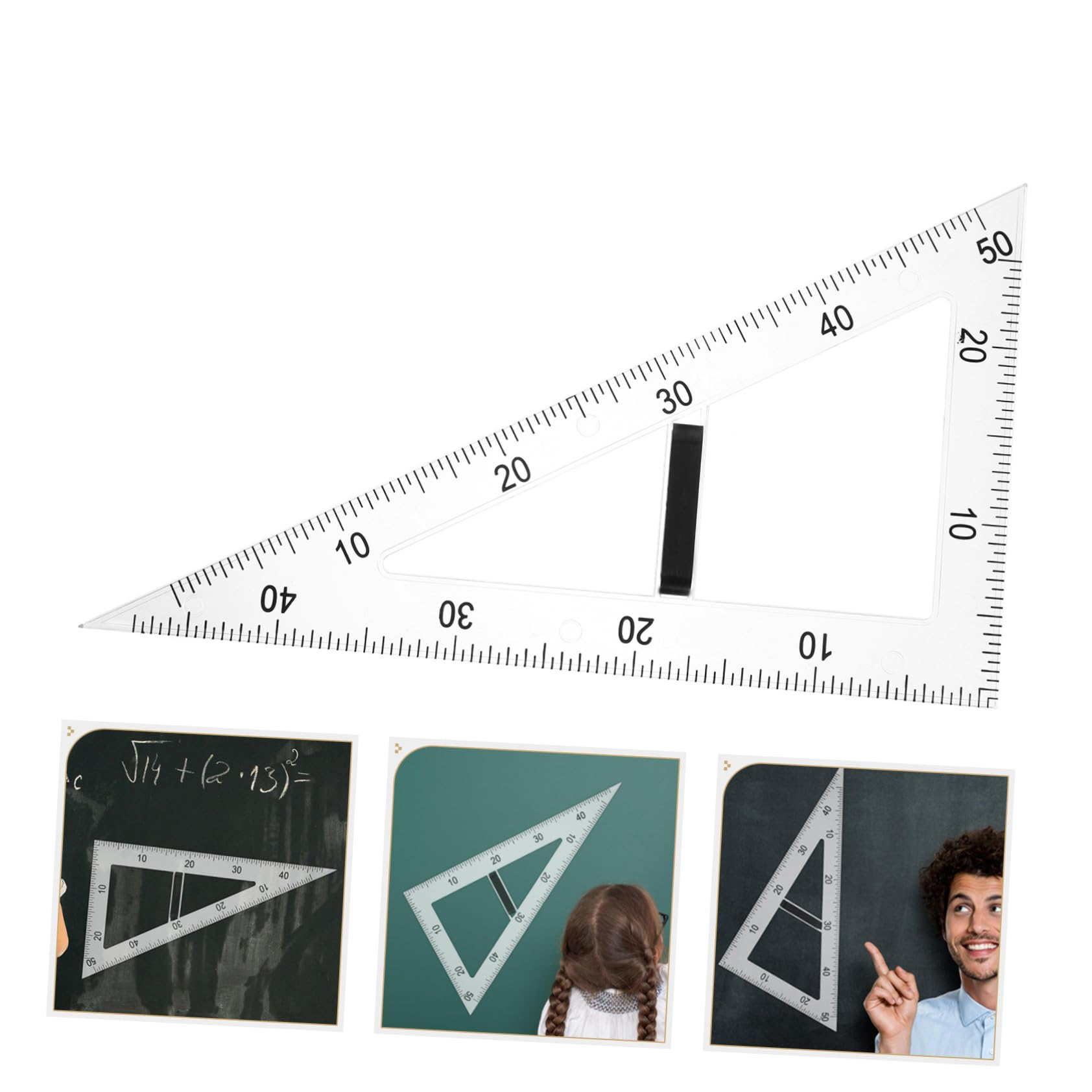 SOLUSTRE Magnetisches Dreieckslineal aus Abs zum Zeichnen Verschiedener Winkel und Formen für Unterricht in Physik und Mathematik