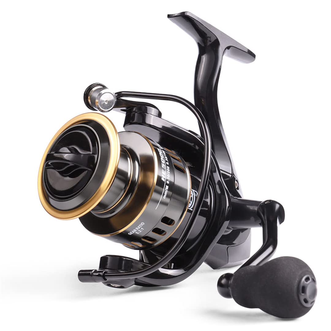 Kołowrotek wędkarski HE1000-7000 kołowrotek spinningowy 10 kg kołowrotek wędkarski 5.2:1 szybki metalowy kołowrotek do basu