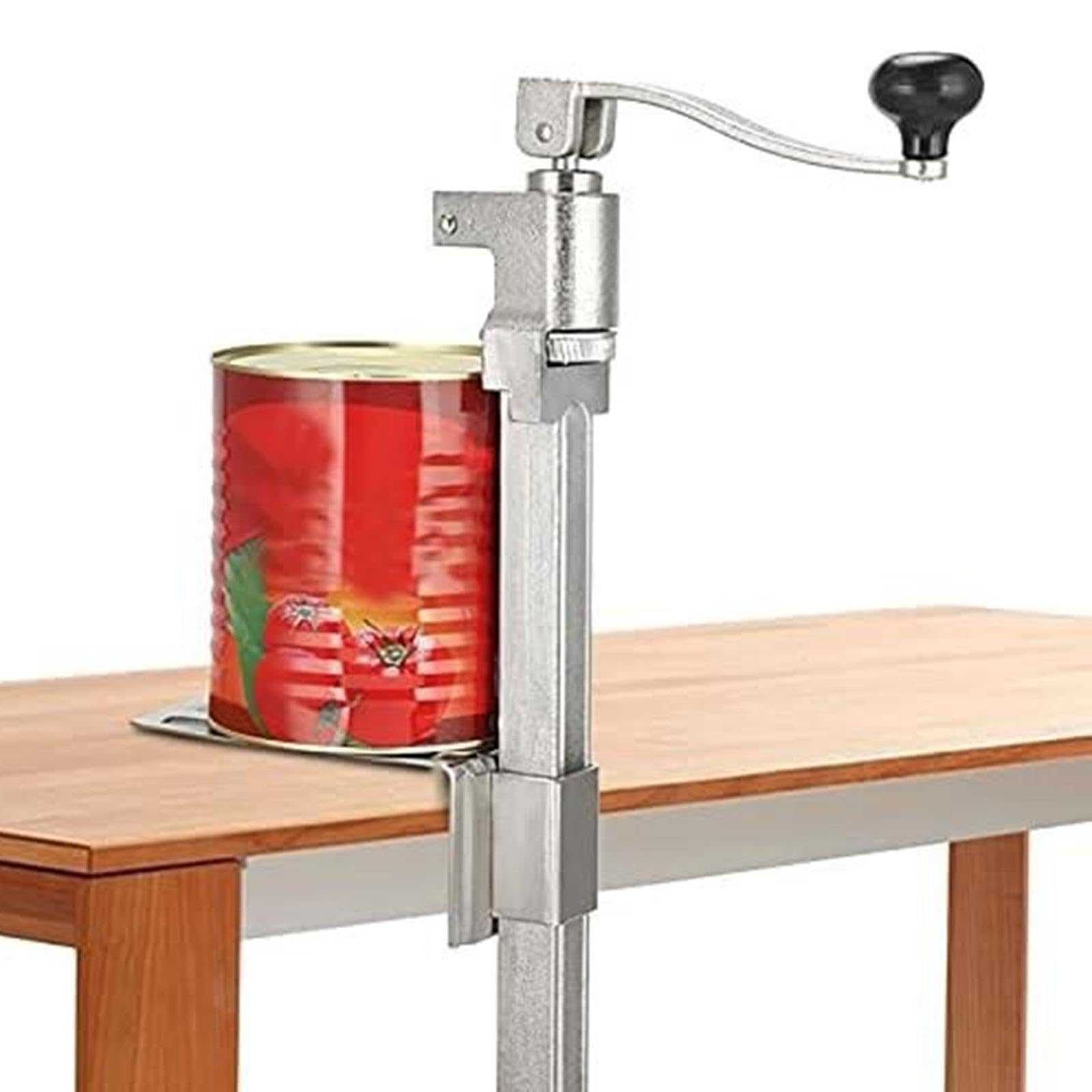 Dosenöffner Manuell Tischmodell Gewerblich Schwerlast mit Edelstahl- Und Aluminiumkörper Abnehmbarer Klemmfuß für Arbeitsplatten Ergonomischer Griff, 57cm