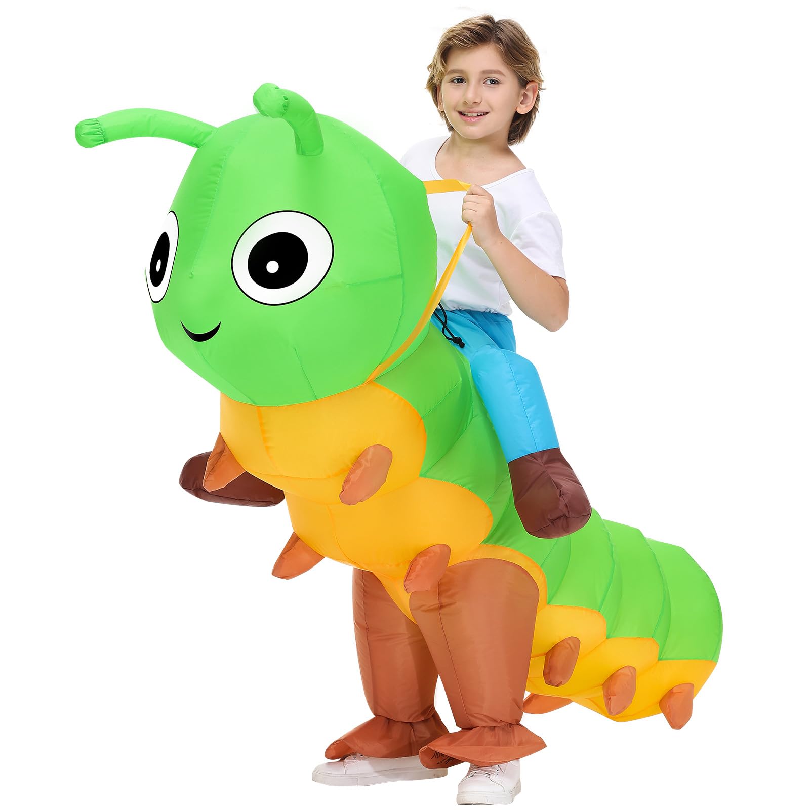 Acekar Inflatable Costume for kids,Inflatable Caterpillar Riding Costume,Halloween Blow up Costume for Girls Boys Cosplay Parties