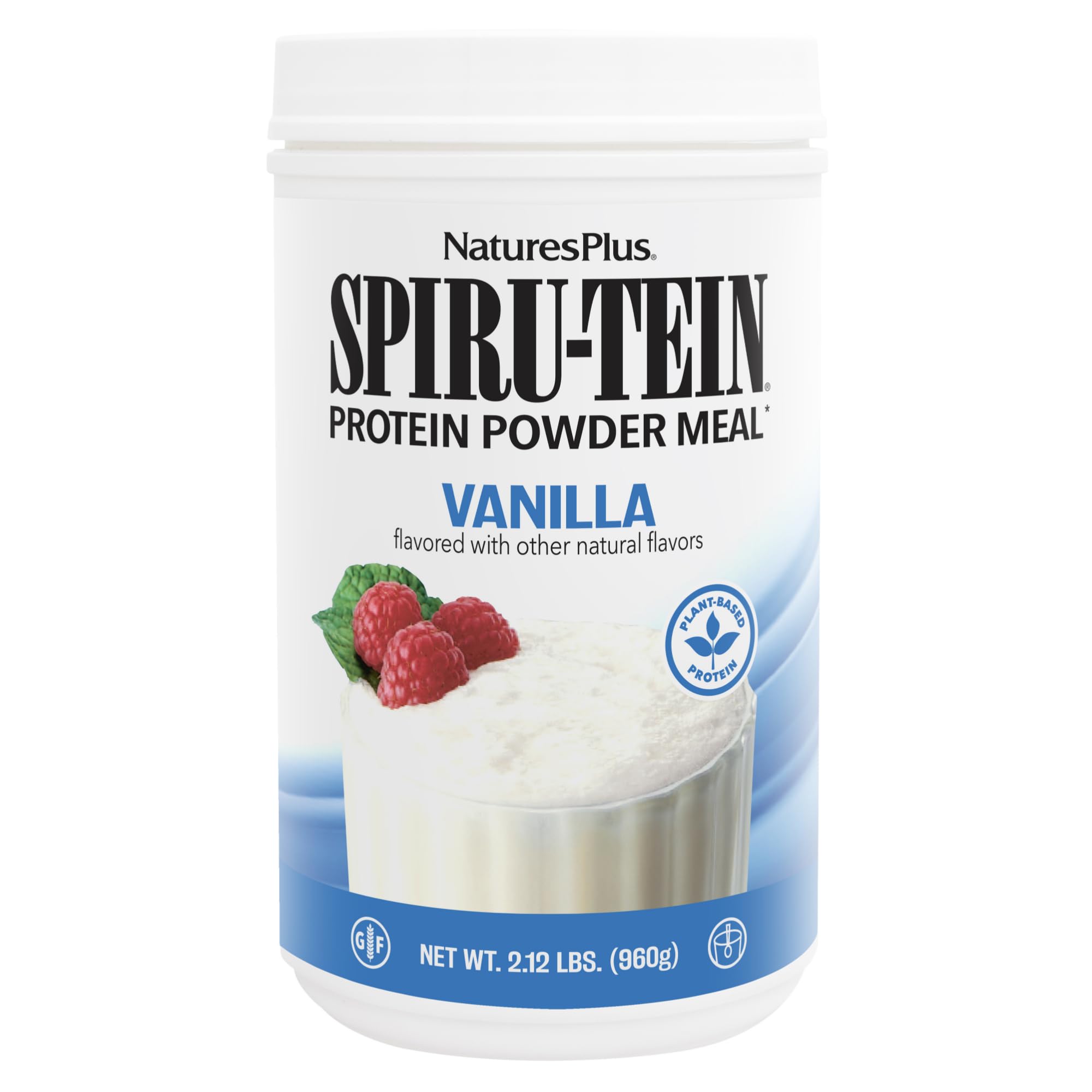 NaturesPlus SPIRU-TEIN, Vanilla - 2.12 lbs, Pack of 3 - Spirulina Protein Powder - Vitamins & Minerals for Energy - Vegetarian, Gluten Free - 96 Total Servings