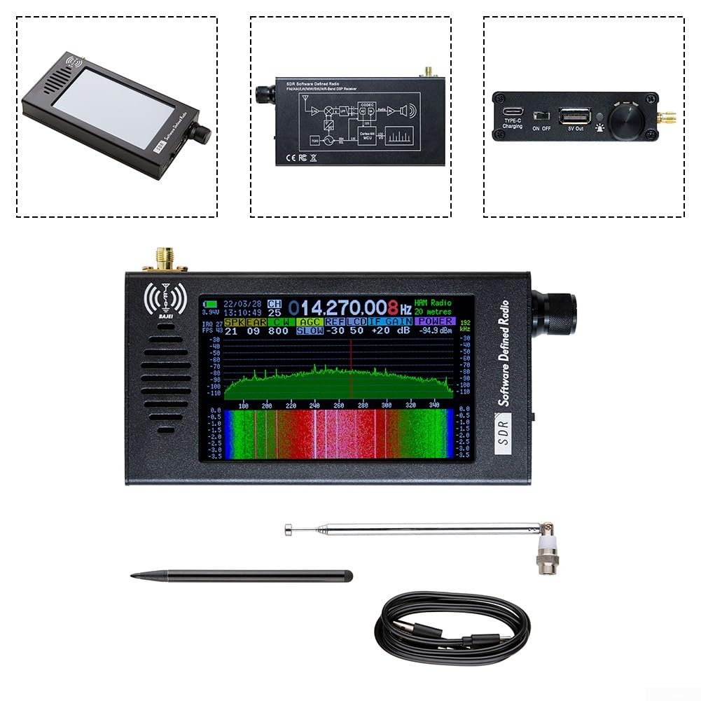 Ricevitore radio SDR-101, ricevitore radio portatile DSP da 4,3 pollici per CW/AM/FM, demodulazione digitale da 100 KHz a 149 MHz, ricevitori radio a onde corte