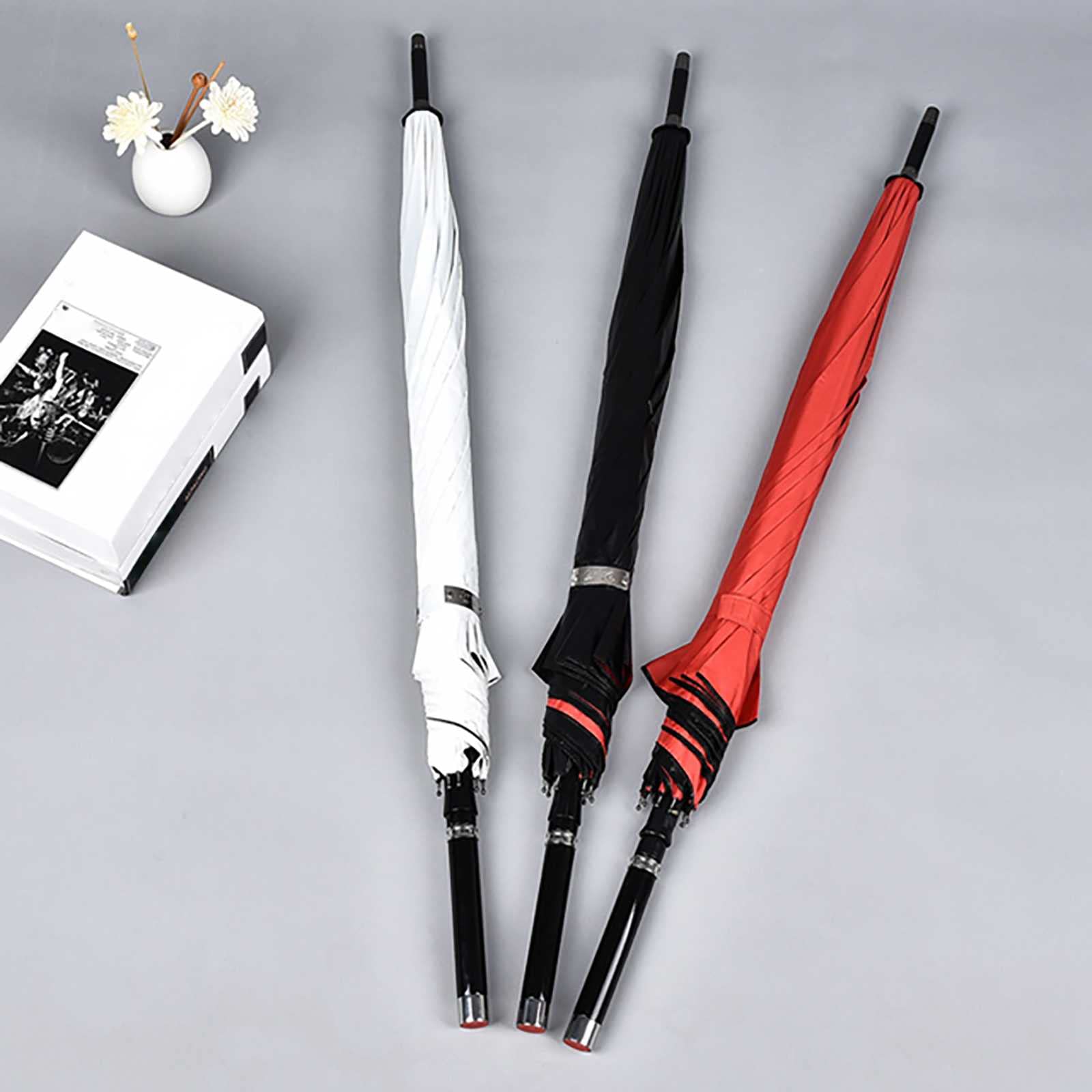 Selbstverteidigung Regenschirm Luxus Umbrella UnzerstöRbar Einfach 68cm Sicherheit Robust Langlebig SpazierstöCke Regenschirm Windschutz Rippen Exquisit (A)