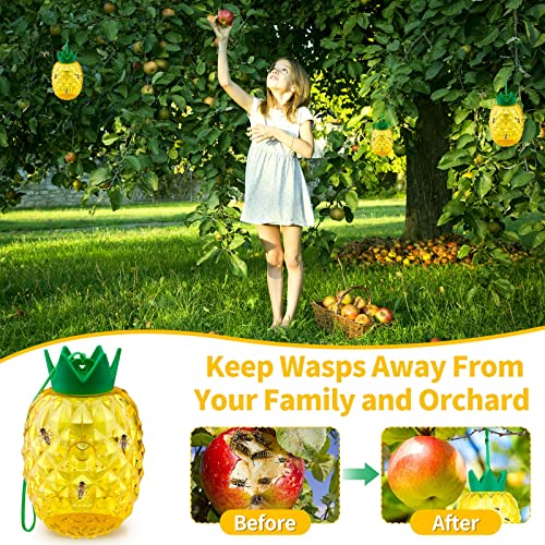 Wasp Trap Outdoor Hanging, Bee Trap For Outside, Hornet Traps, Carpenter Bee & Yellow Jacket Killer For Garden, Insect Traps For Flies And Bugs Pineapple Shape（2 Pack） #TOP4