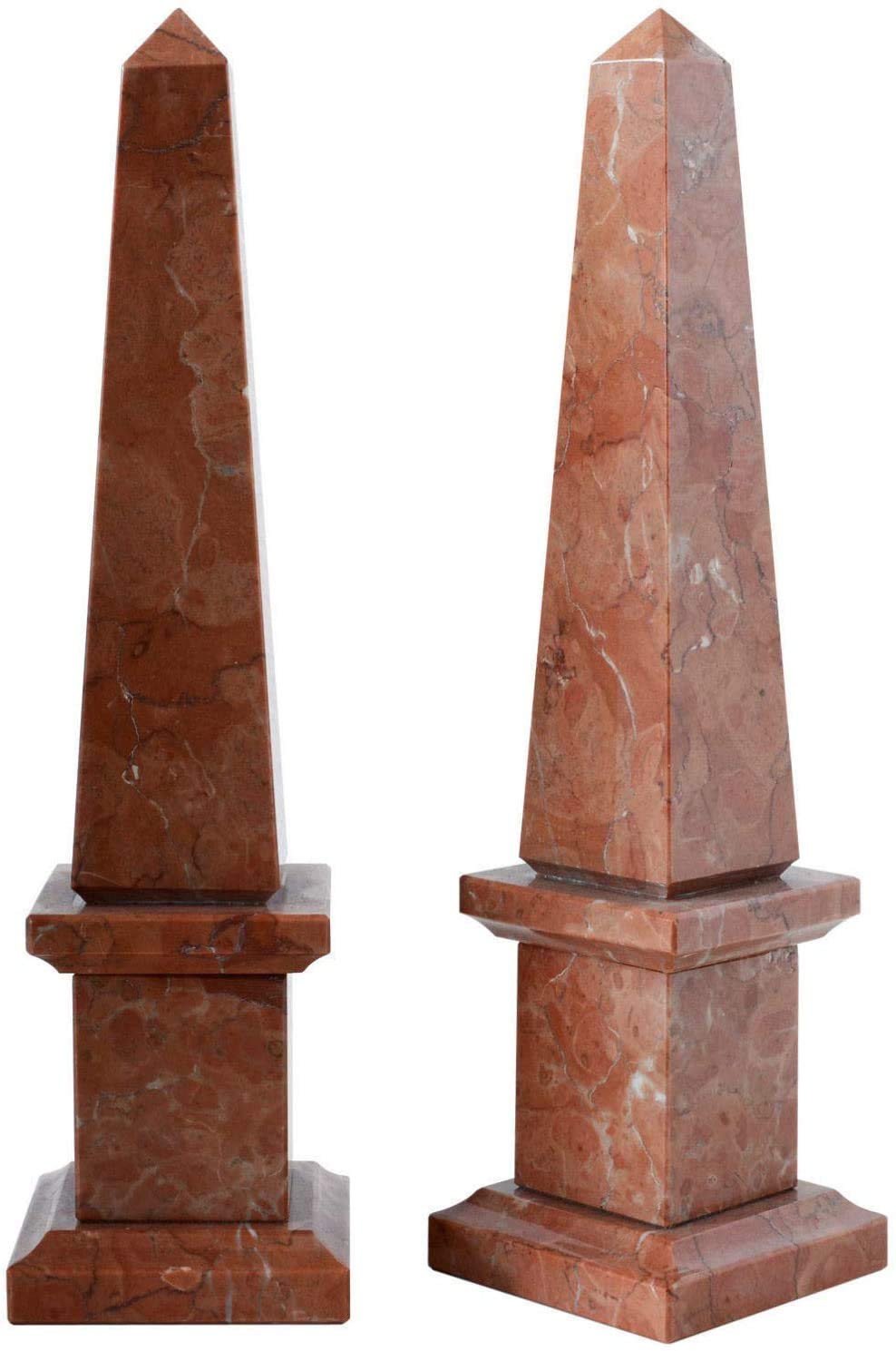 Obélisque en marbre rouge d'Italie 30 cm statuette décoration maison design