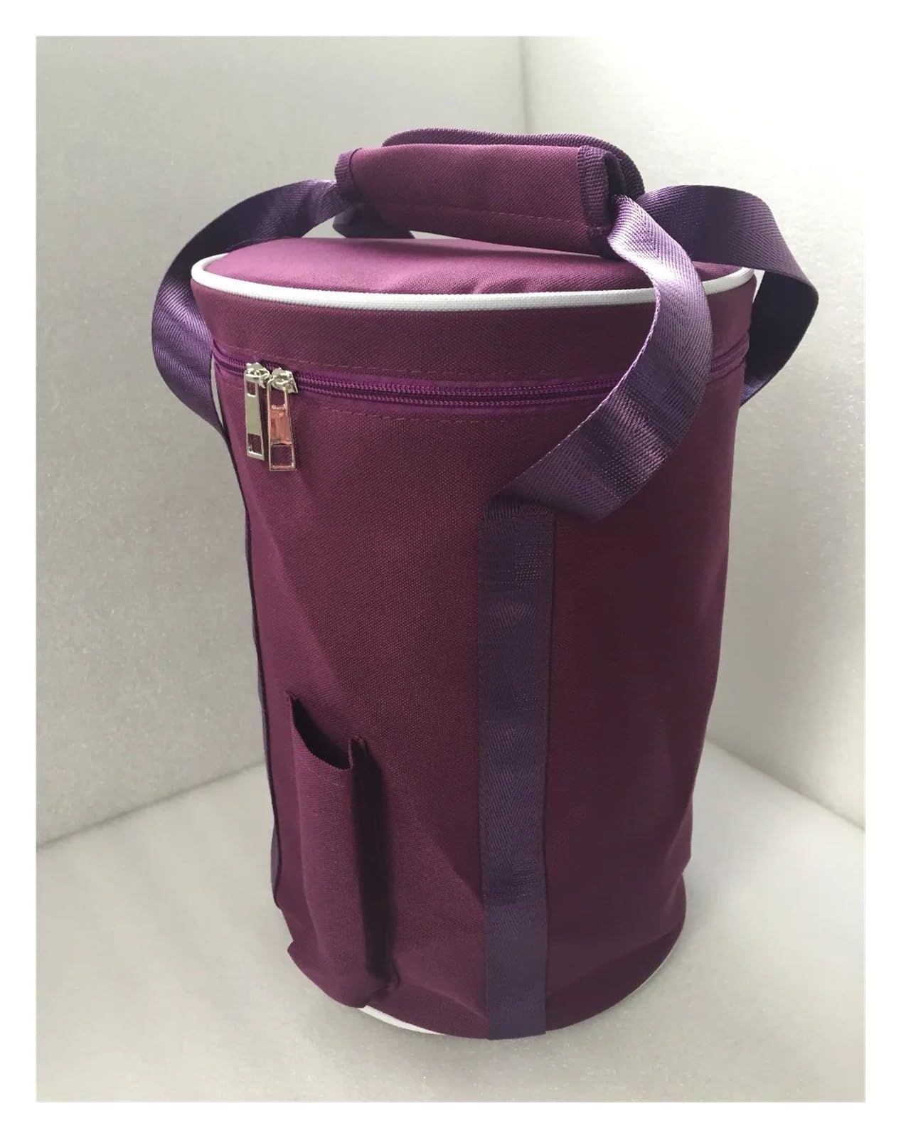 Bolsa para Cuenco Tibetano Bolso de tela acolchado color morado for sostener un cuenco tibetano cristal 6,5 pulgadas, bolso alto con forro móvil