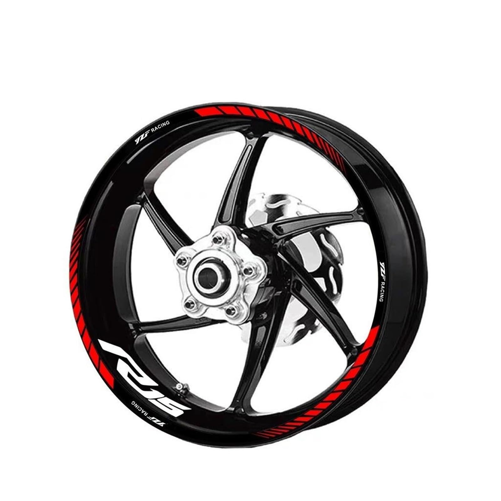Felgendekor-Motorrad Motorradfelgenaufkleber Für Yamaha YZF-R15 YZFR15 YZF R15 17 Zoll Felgen, Reflektierende, Wasserfeste Streifen, Nabenaufkleber Wetterfeste Felgenaufkleber(Farbe 1)