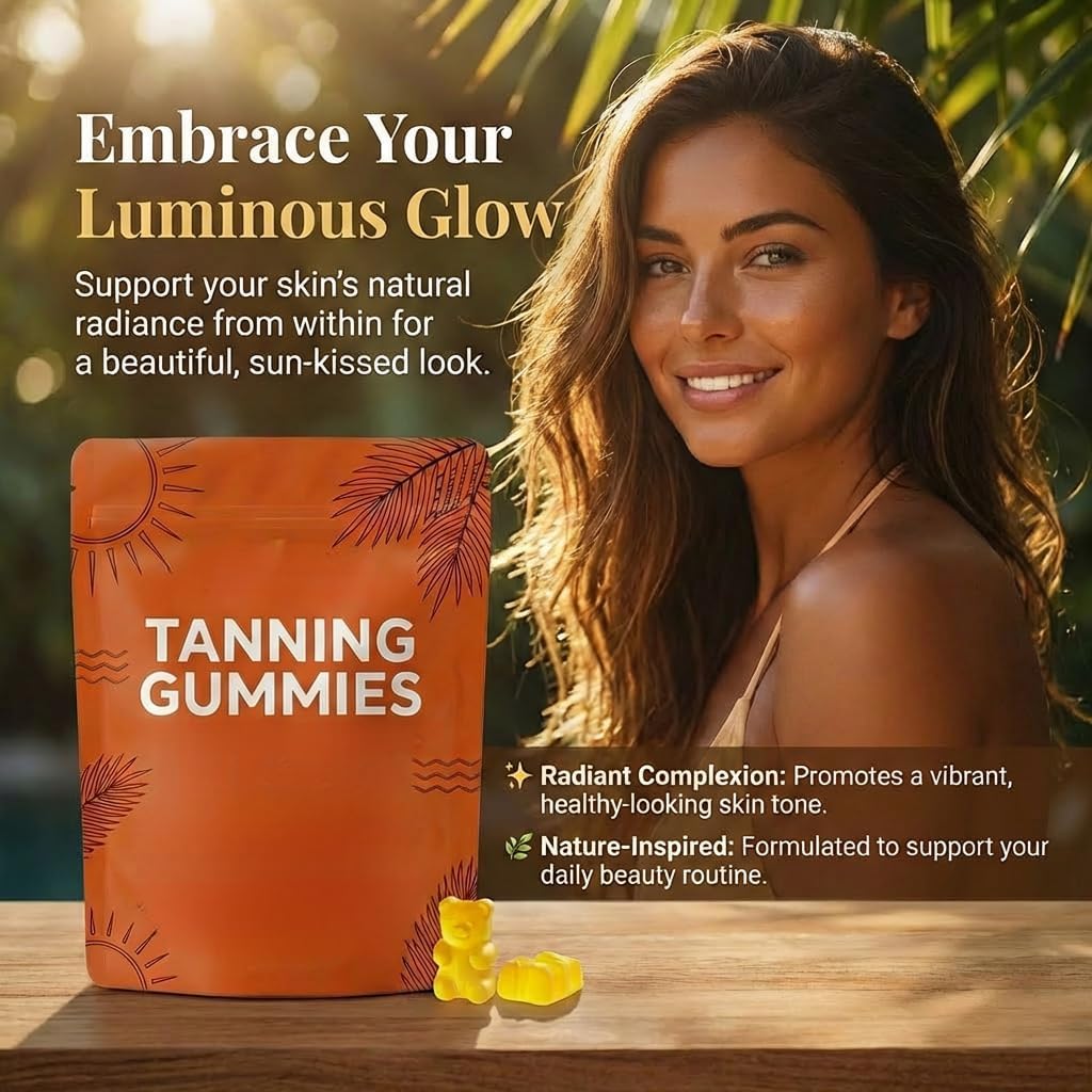 Gomme abbronzanti per la pelle - Integratore naturale di bagliore senza sole - Gomme per una carnagione dorata e radiosa