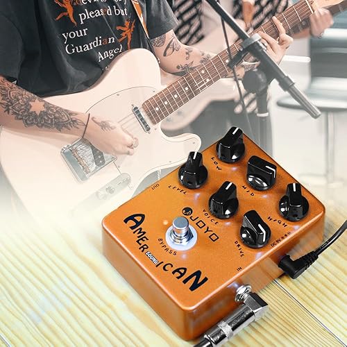 Miniatura 72 de JOYO Pedal de distorsión de alta ganancia de AC/DC Crunch a Heavy Metal con ecualizador de rango completo para efecto de guitarra eléctrica - Bypass