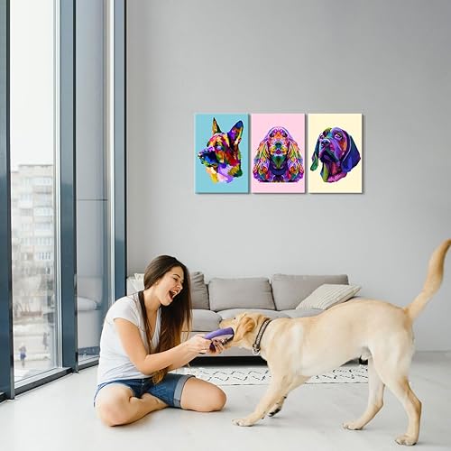 Miniatura 5 de 3 piezas de arte de pared para perro, decoración de pared de pastor alemán, arte de pared, arte de pared de perro Cocker Spaniel, arte de pared de