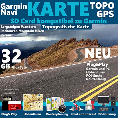 Grossbritannien Karte TOPO microSD. Topografische GPS Freizeitkarte für Fahrrad Wandern Touren Trekking Geocaching & Outdoor.für Garmin