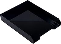 Vista 4 de JAM PAPER Bandejas de papel apilables, color negro, bandeja organizadora de documentos de escritorio, cartas y archivos, 2