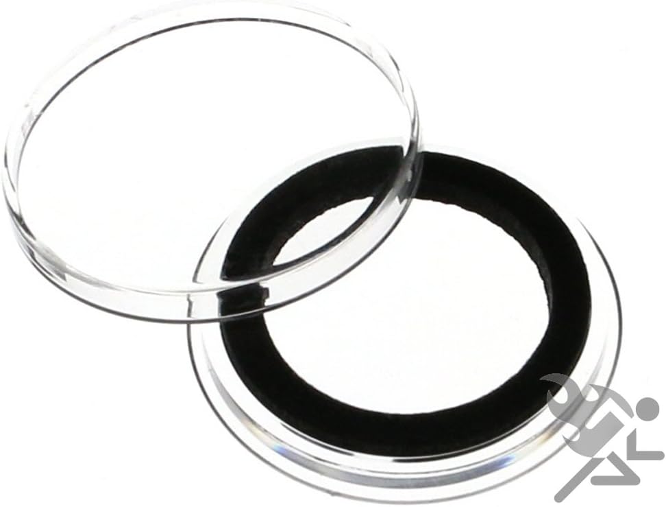 (10) Air-tite 24mm Black Ring Coin Holder Capsules for US American Seated Barber Standing Liberty Washington Quarters