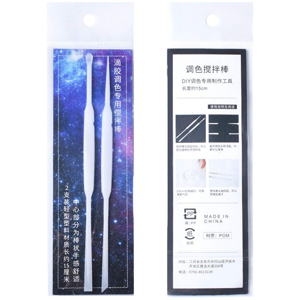 Nawwgy 2Pcs Resin Mold Silicone Stirrers Spoon Casting Jewelry Tools Epoxy Color Stick Two-Piece Set