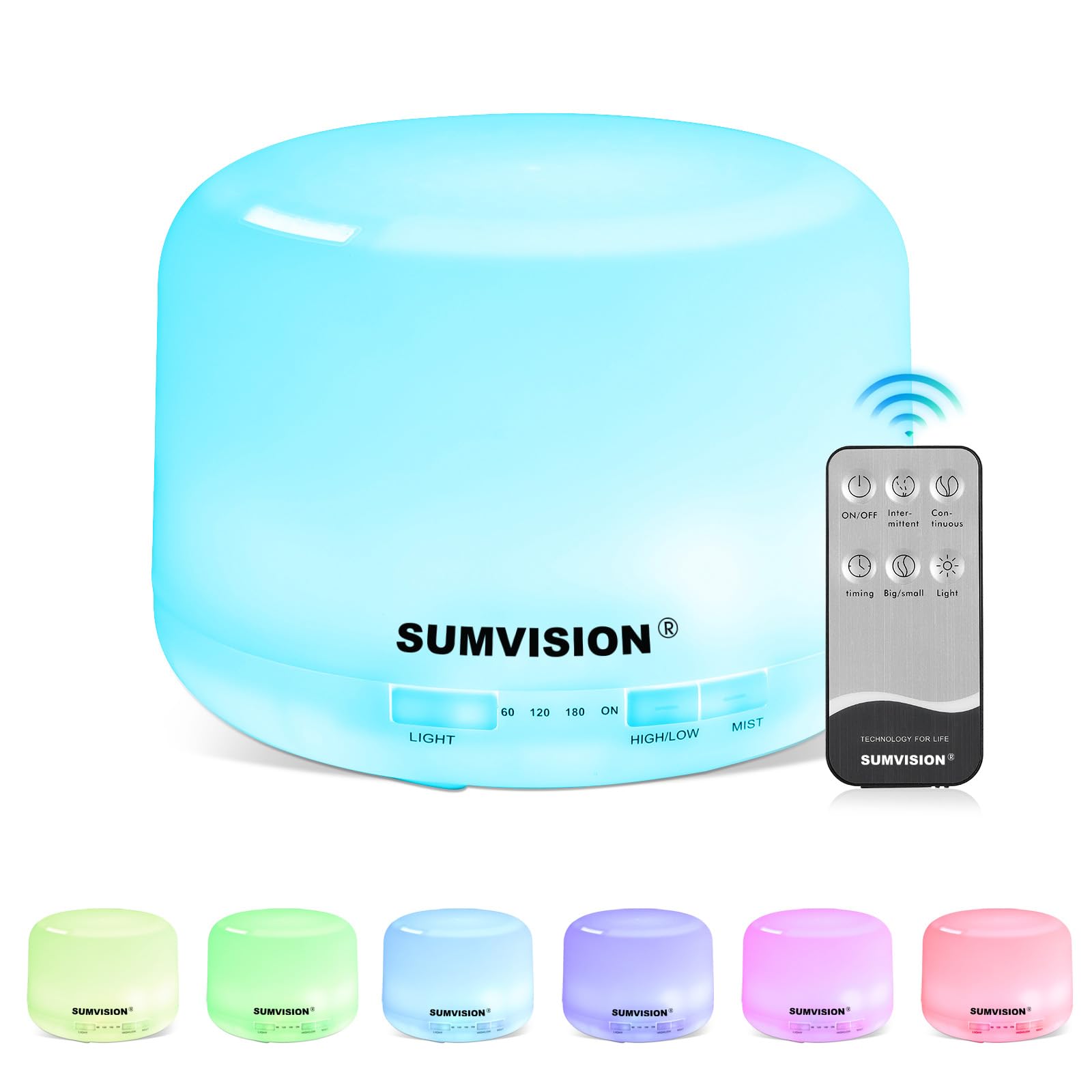 SUMVISION Diffuser Humidifier For Bedroom Electric Diffusers For Home Office 500ml Essenti...