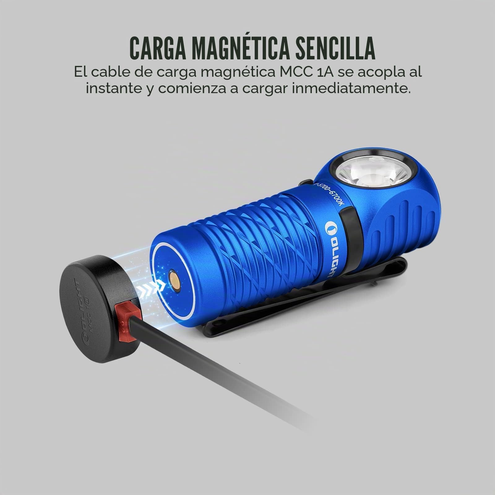 OLIGHT Perun 2 Mini, Linterna frontal LED con banda para cabeza, alcance 150 m. Luz blanca 180º