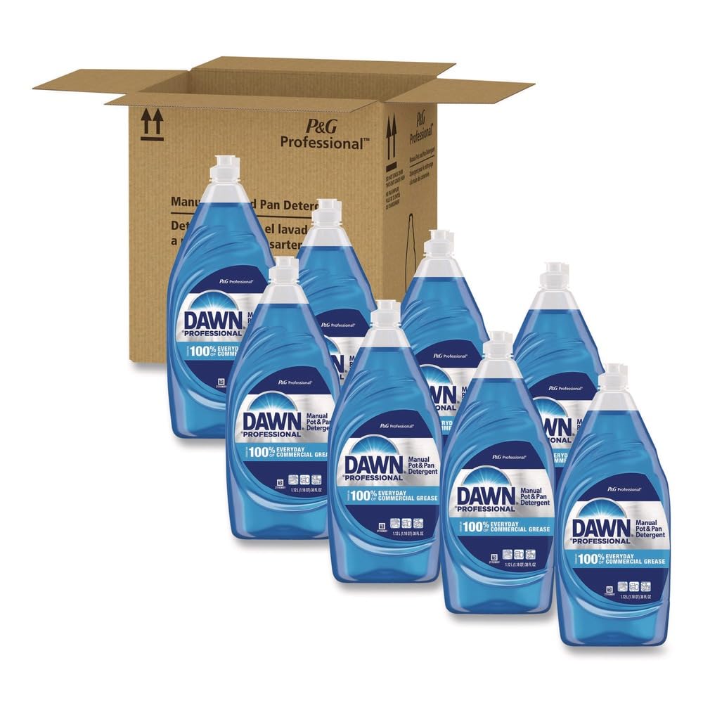 Manual Pot & Pan Dish Detergent, 38 oz Bottle, 8/Carton