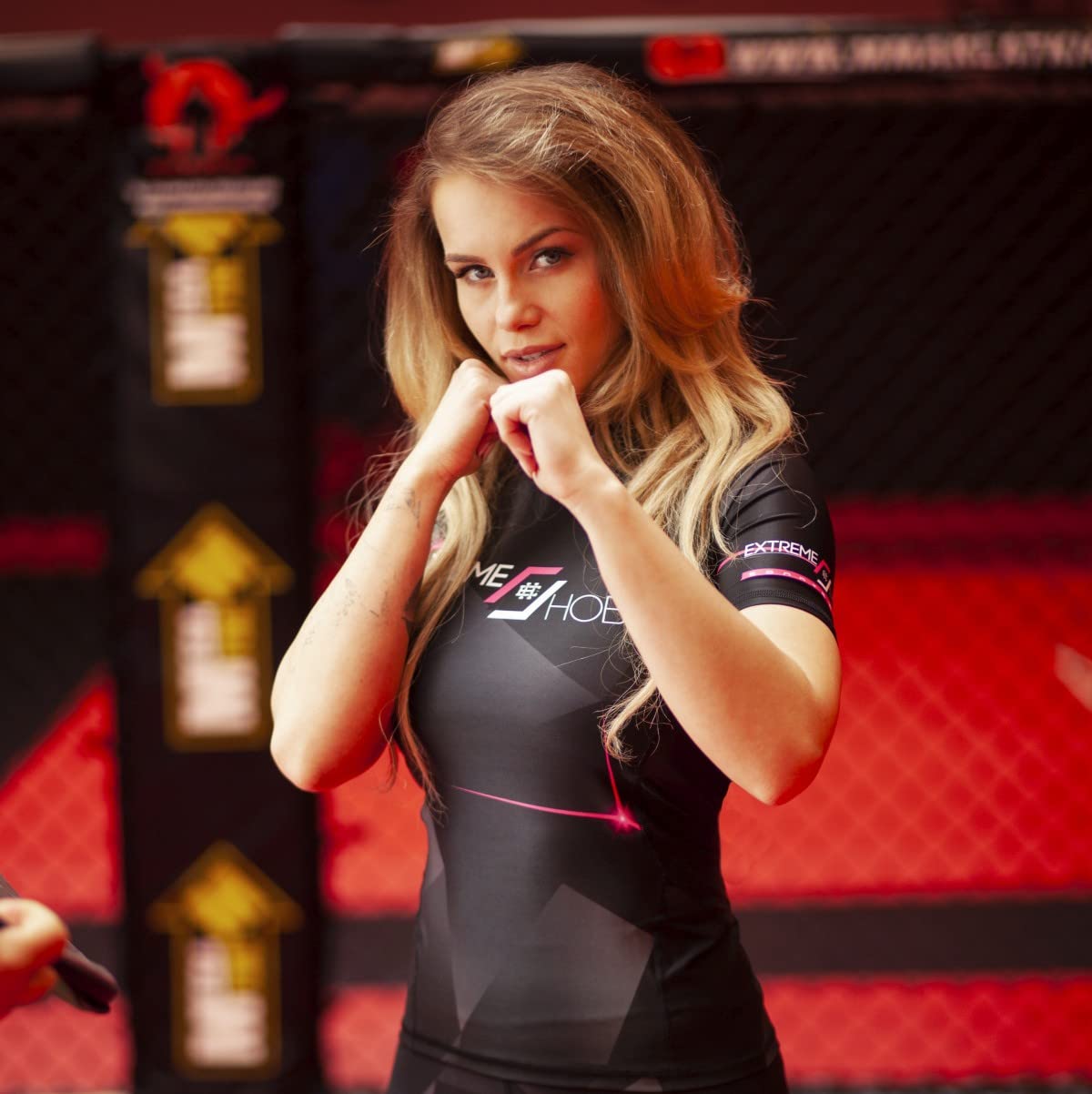 Rashguard damska koszulka z krótkim rękawem, szybkoschnąca, termoaktywna, ekstremalna technologia, fitness, joga, crossfit, XS, różowa