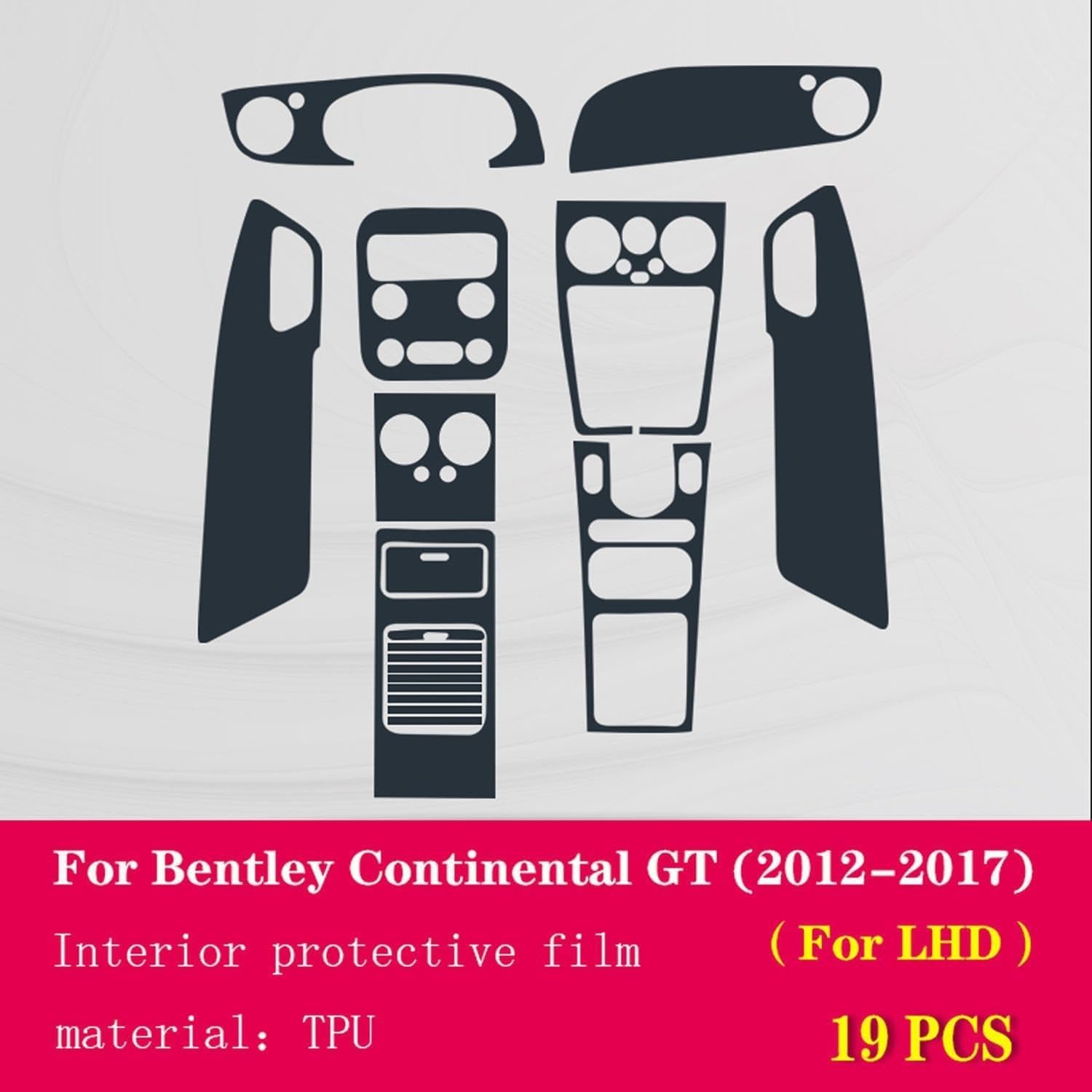 Car Navigation GPS Screen Protector Invisible Transparent Film TPU Interior Film，For Bentley Continental GT 2012-2017