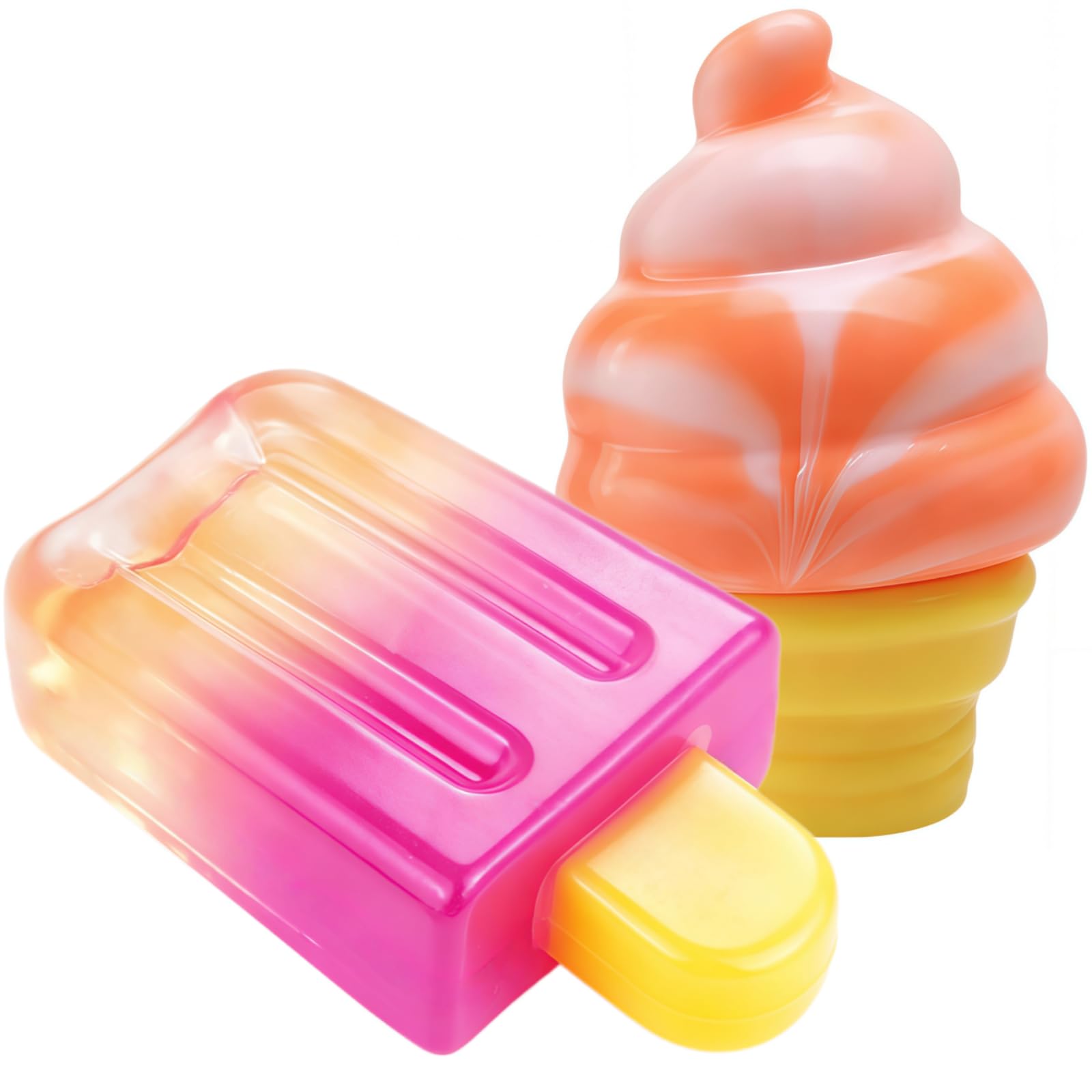 Ice Cream Squishy, Ice Cream Cone and Popsicle Squishy | Ice Cream Squeeze Squishy Toy for Party Favors, Birthday Gift, Anxiety Relief for Adults Everyone