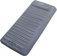 Origem 14 cm Önfelfújó Kemping Matrac, Ultrakönnyű Hordozható Szőnyeg Lábpumpával Túrázáshoz - Lightgrey 1