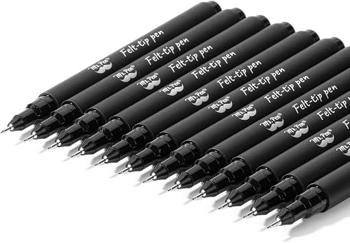 Mr. Pen- Drawing Pens for Artists, 0.05mm, 12 Pack, Black Artist Pen | Micro Pens for Drawing, Bible Journaling Pen, Fine Point
