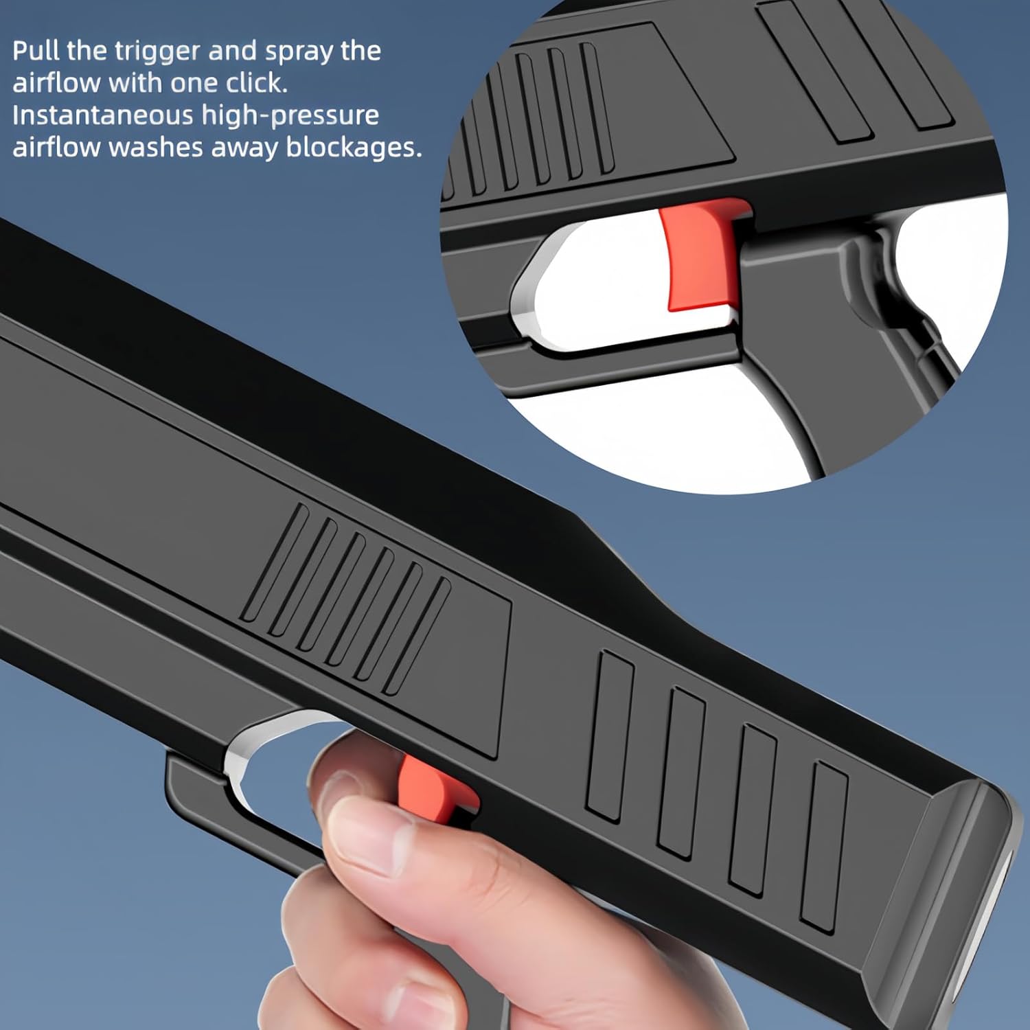 WIKINK Electric Toilet Plunger with Visual Barometer, Drain Clog Remover Tools High Pressure Air Drain Blaster, for Toilets, Bathroom, Drain Sink, Kitchen Pipes Clog