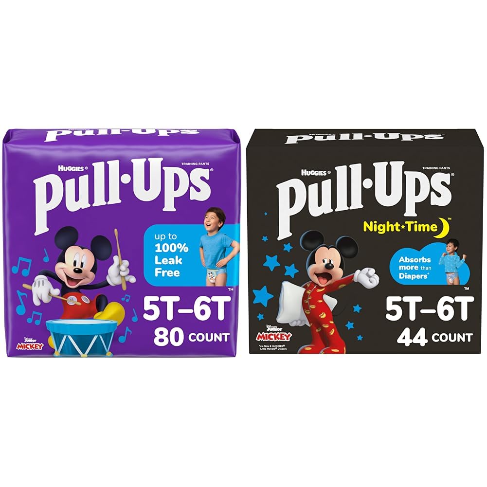 Nighttime Pull Ups Pull-Ups Girls' Potty Training Pants, 5T-6T (46+ Lbs), 80 Count (2... Amazon Basics