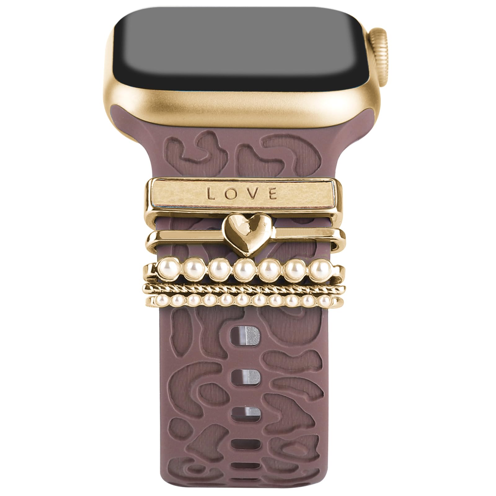 Decorative Rings Loops Compatible with Apple Watch Silicone Bands Charms