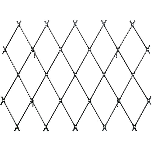 Achla Designs FT-32G Mounted Lattice Wrought Iron Garden Wall Trellis, Graphite