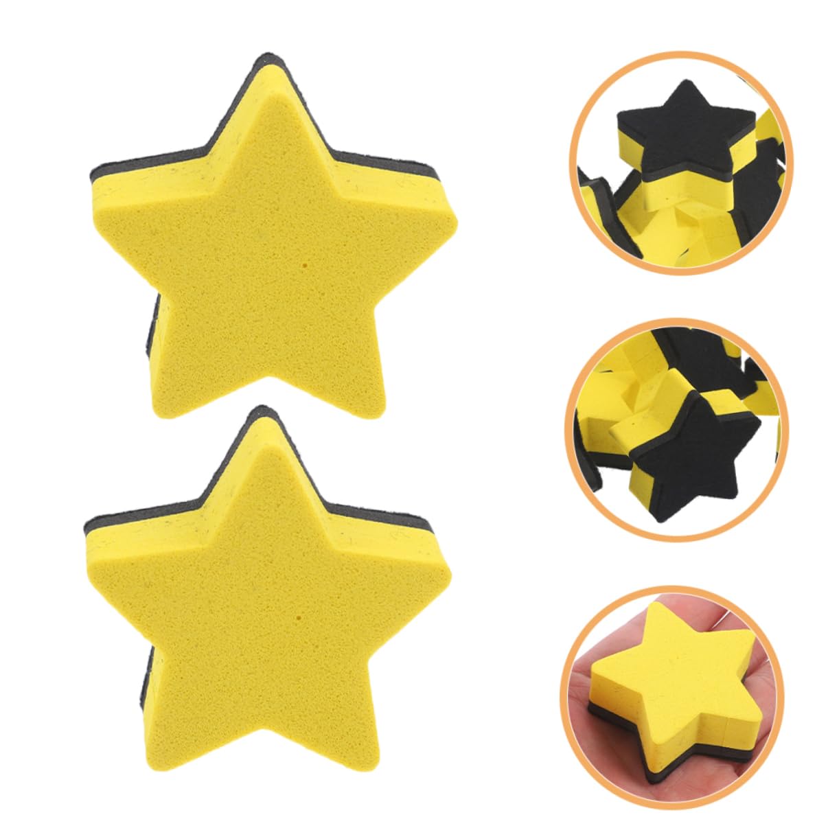 OSALADI 5 Ensembles Gomme Pentagramme Eraser De Tableau Blanc Magnétique Gommes Magnétiques Planche À Essuyer Petite Gomme Sèche Eraseurs De Tableau Blanc Feutrine Jaune 15 Pièces * 5