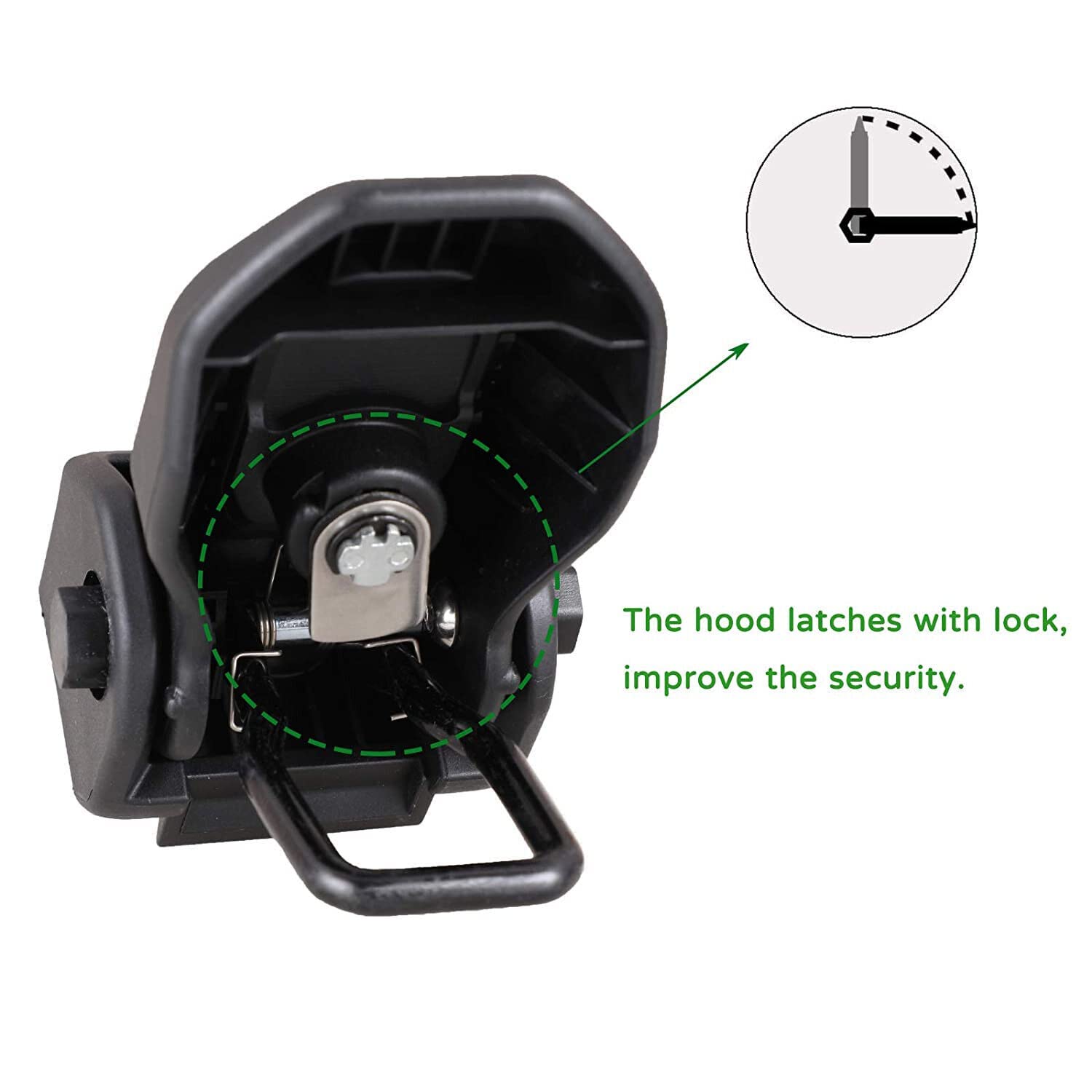 Anti-diefstal Kapvergrendeling Voor Jeep Wrangler JL/JLU/Gladiator JT (2018-2024) – Set Met Sleutel, ABS-materiaal