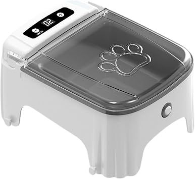 Automatic Cat Feeder, Cat Food Dispenser, Timed Auto Pet Food Dispenser, Safe Design Dog Bowl, 2000mah Pet Feeder for Dry Food, 9.1 x 6.7 x 4.5 inches 23 x 17 x 11.5 cm / 24x12.5x18 cm