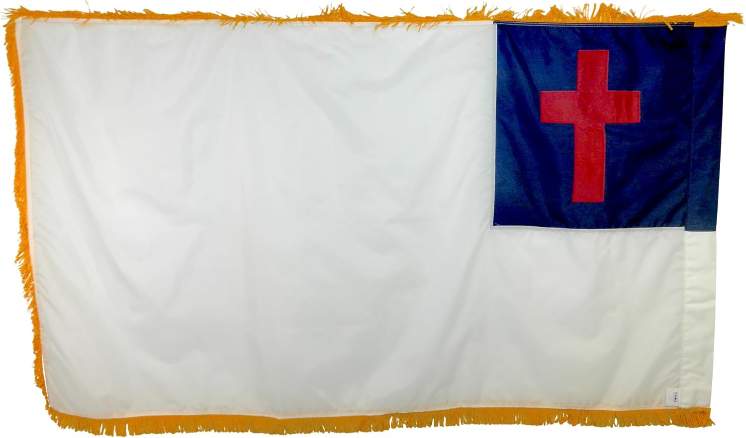 3x5' Christian Church Flag - Indoor Nylon with Pole Sleeve and Fringe, For Parade or Formal Presentation, Made In USA