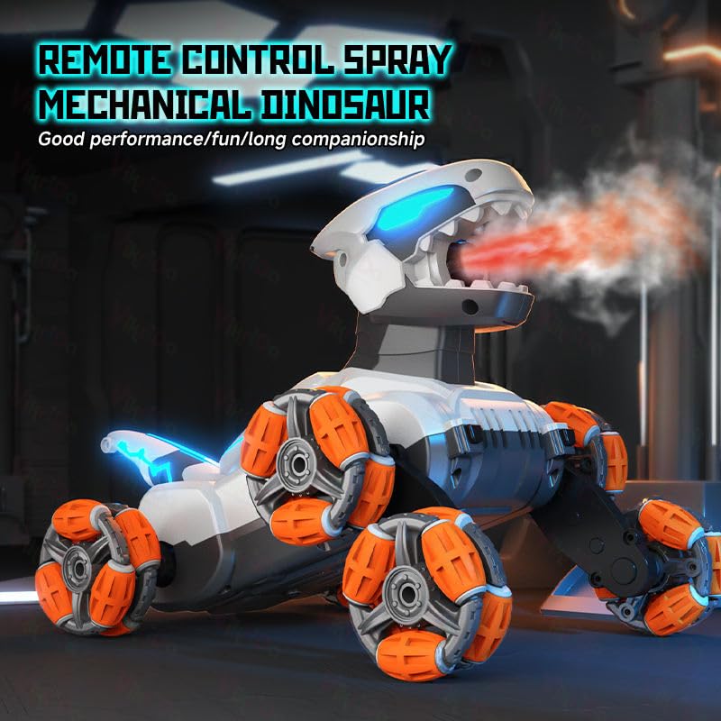 Image of VikriDA Mechanical Dragon RC Car | 360 Rotation Car with LED Lights, Smoke Effect, Gesture Sensor Control, Rechargeable Stunt Toy for Kids