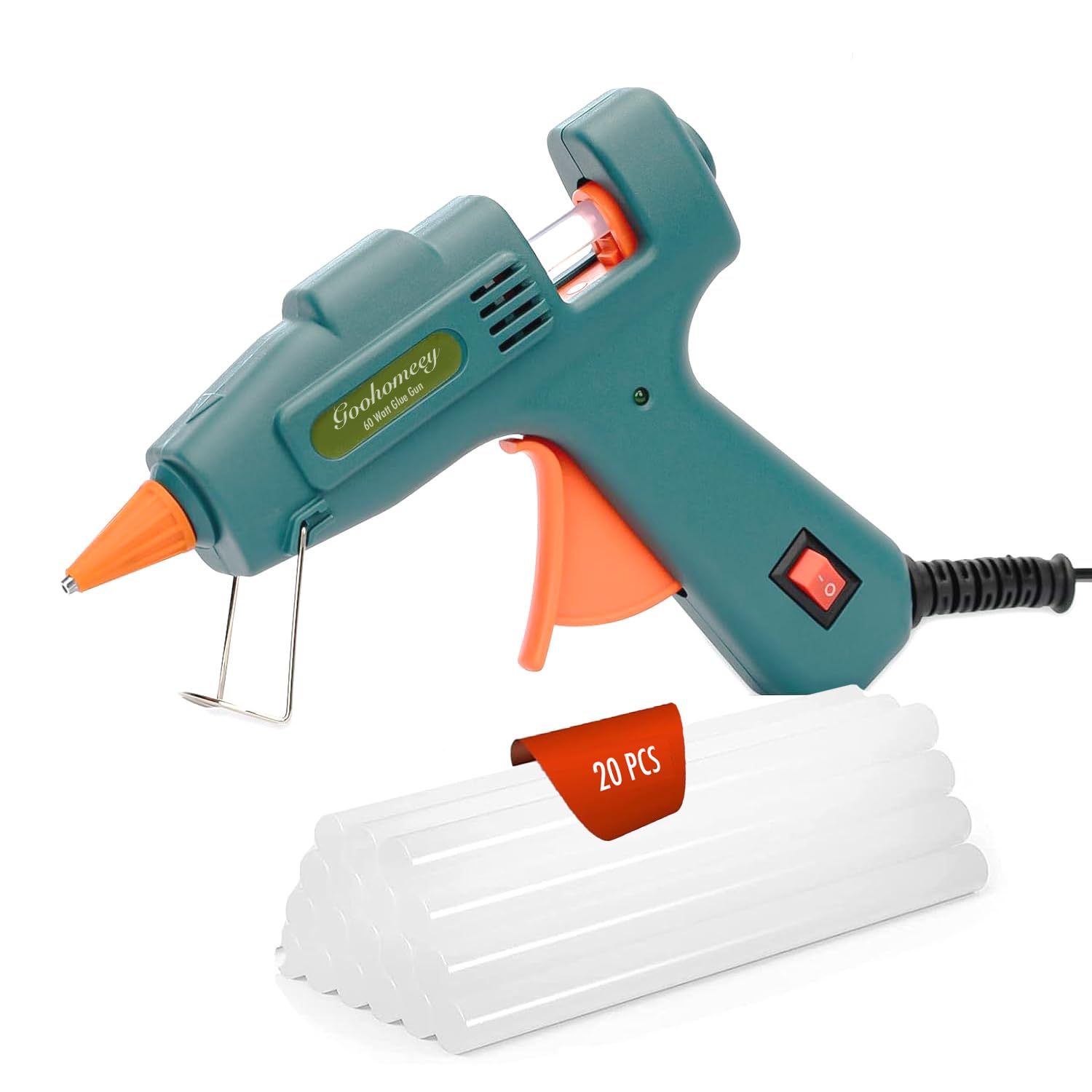 20W Hot Glue Gun with 50 pcs Hot Glue Sticks, Small Hot Glue Gun Kit, Glue Anything-Craft Tool, Wood, Plastic, Paper, Home, School, Art (20W green+50pcs glue sticks)