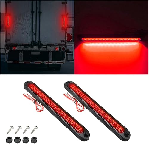 15 luces LED traseras de freno de remolque, 2 piezas de 10 pulgadas, conjunto de tira de freno de automóvil, luces traseras de freno de barra LED