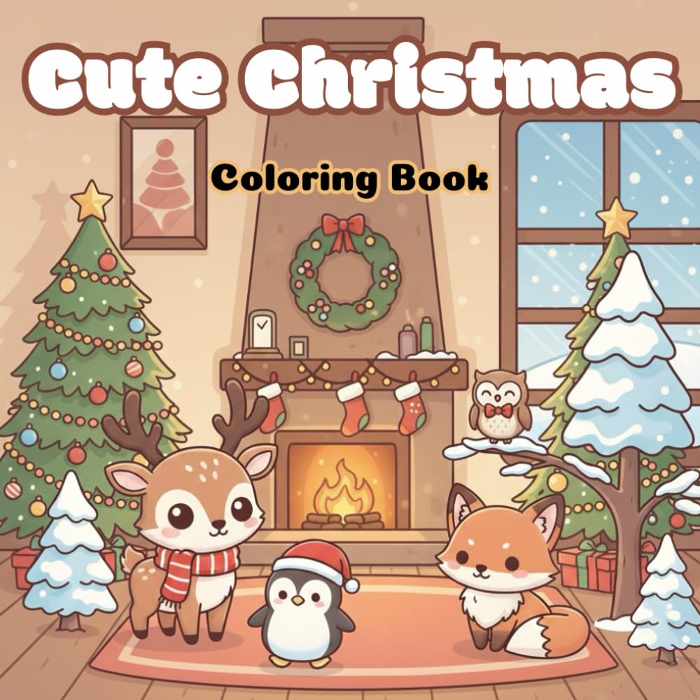 Cute Christmas Animals Coloring Book: A fun Christmas coloring book for all ages with cute winter animals, cozy holiday scenes, simple and easy-to-color pages, and relaxing designs that bring joyful