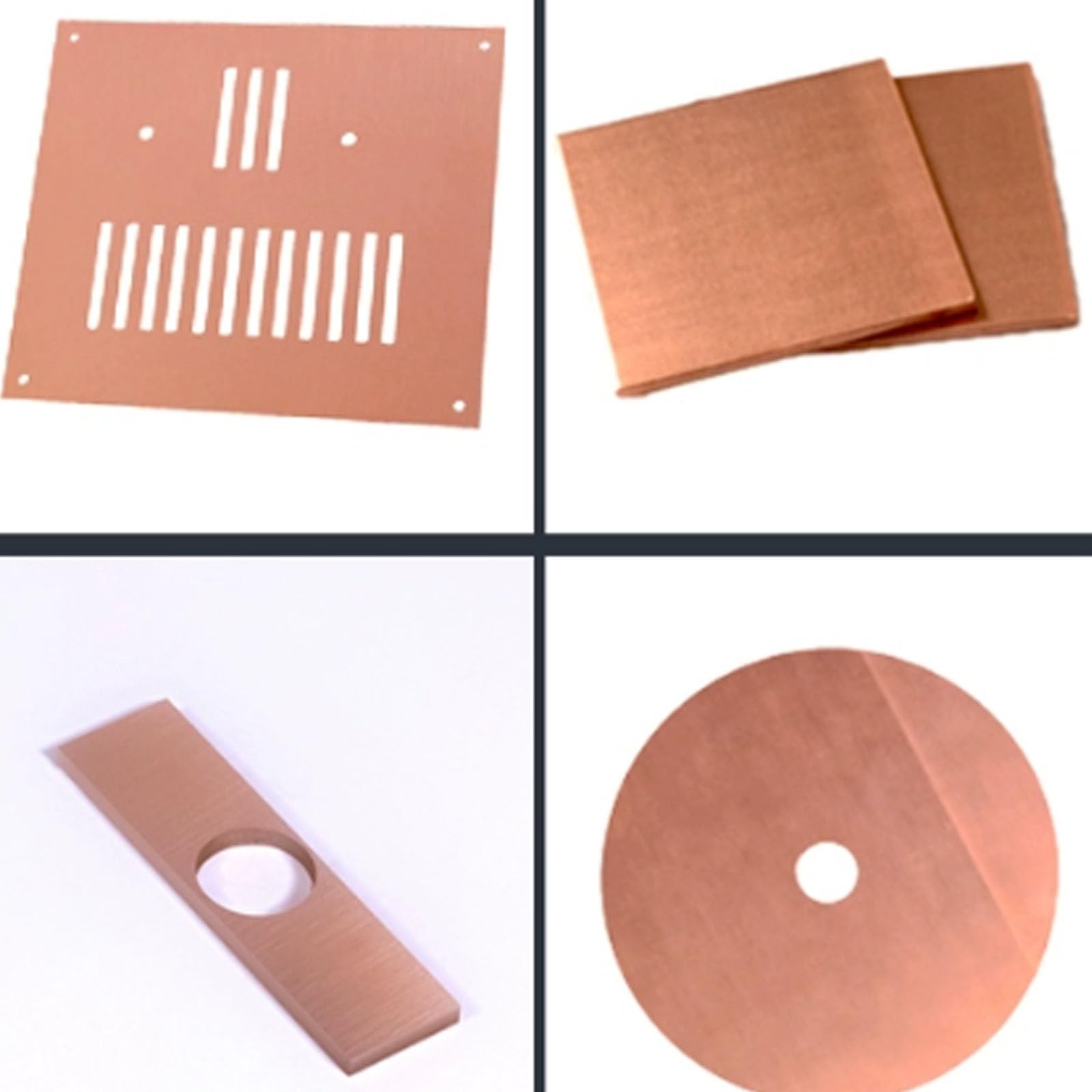 Barra Plana de Cobre T2 99,9%, Tira de Cobre 250mm para Soldadura, Puesta a Tierra Eléctrica, Manualidades,10 * 100 * 250mm