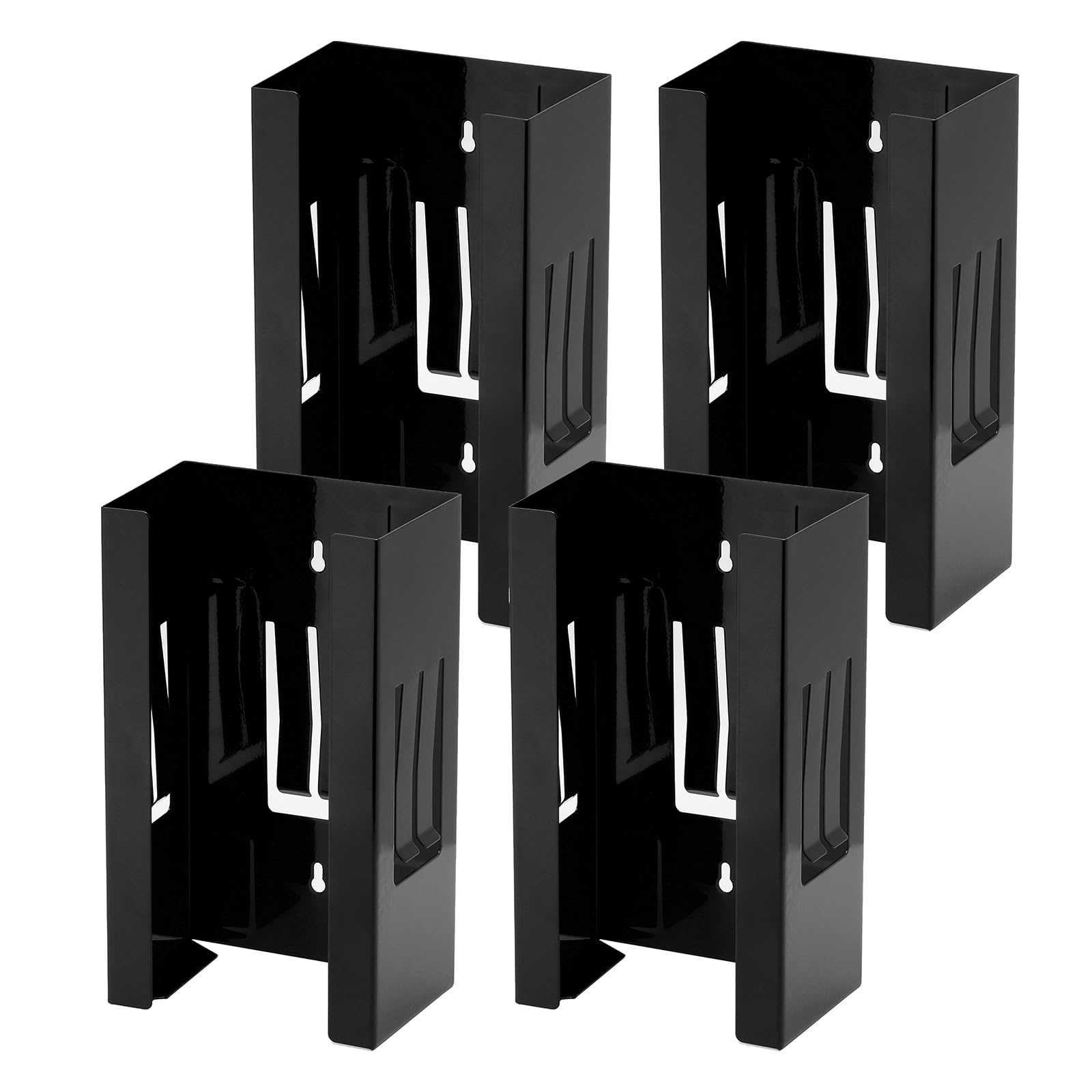 EMENTOL Juego de 4 soportes magnéticos para dispensador de guantes/pañuelos, soporte de pared para dispensador de guantes negro, montaje en caja de herramientas o en talleres