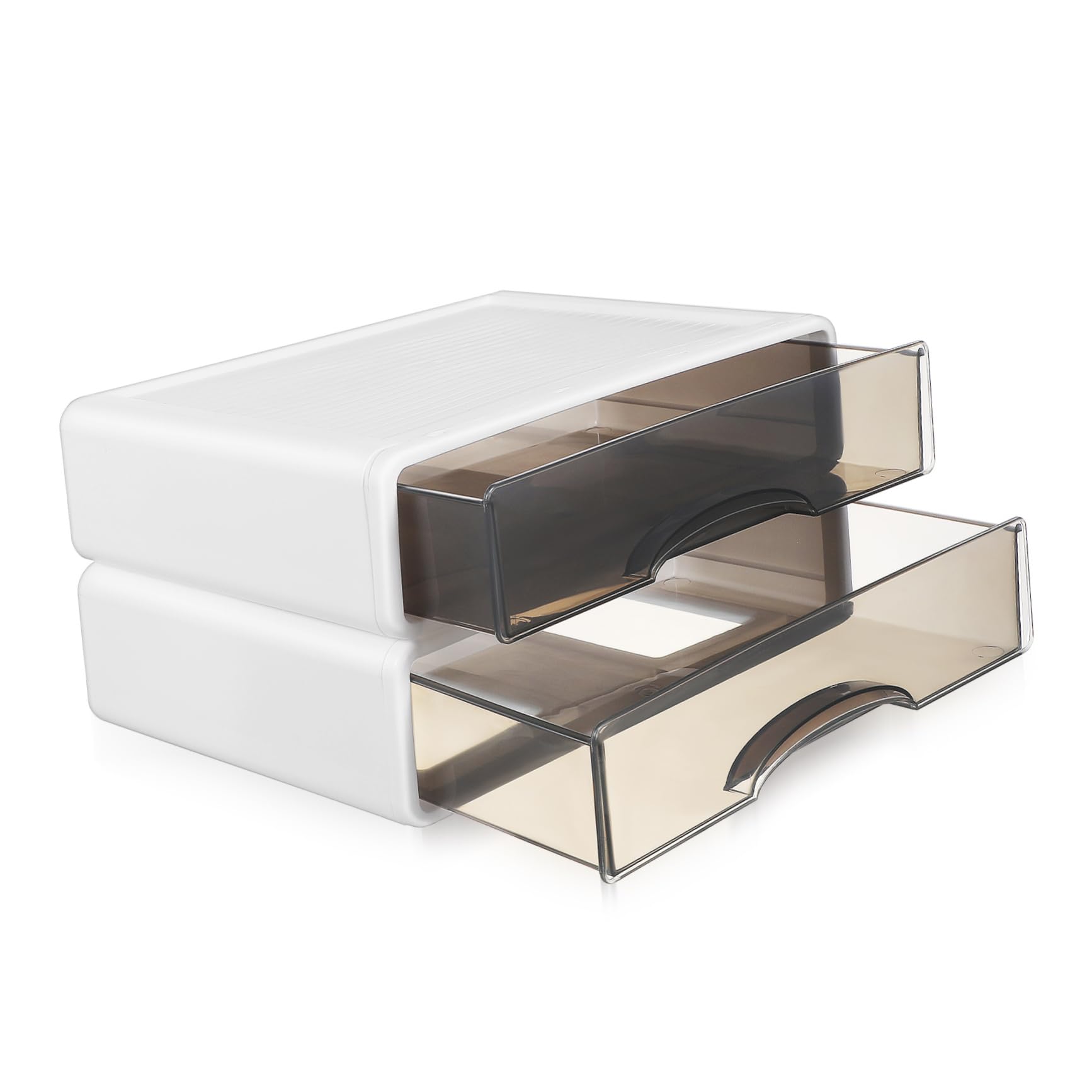 2pezzi Organizer Da Scrivania Impilabile Per Materiale Da Ufficio e Cosmetici Ampio Spazio Di Archiviazione Design Con Scorrevoli