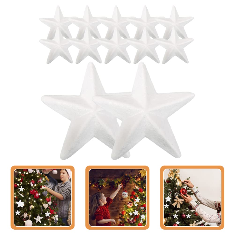 10 Pz Modelli di Espanso Palline di a Forma di Stella Schiuma Stella Fai da Te Ornamenti di Natale 15 Cm