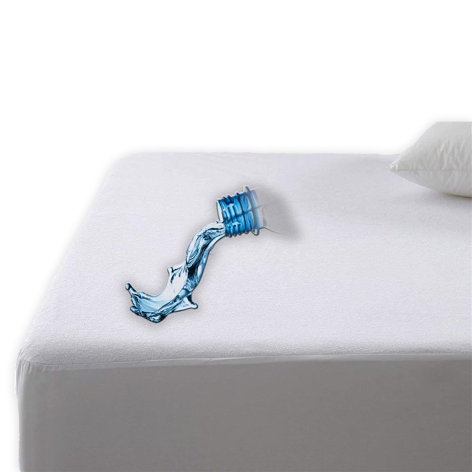 Terry Waterproof Mattress Protector โ Hypo-allergenic, Breathable and Fitted Soft Sheet Protector- Durable and Comfortable Protector (White, Cot Bed(140 x 70cm))