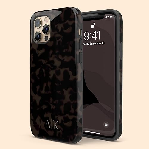 Miniatura 6 de Funda personalizada con nombre de iniciales de carey Tortoiseshell, funda con nombre personalizada, compatible con iPhone 16 Plus, 15 Pro Max, 14,