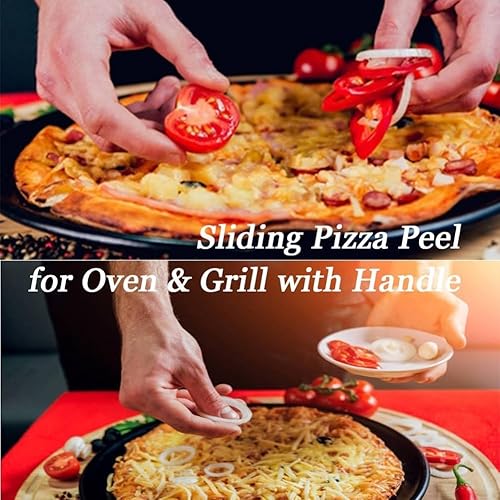Miniatura 3 de Pala Pizza Scorrevole Effesto 13.8 x 23.6 in, cáscara de pizza Effesto, cáscara de pizza deslizante, la cáscara de pizza que transfiere la pizza